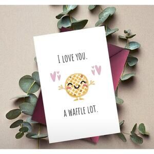 I Love You A Waffle Lot Naughty Anniversary Card Funny Valentines Day